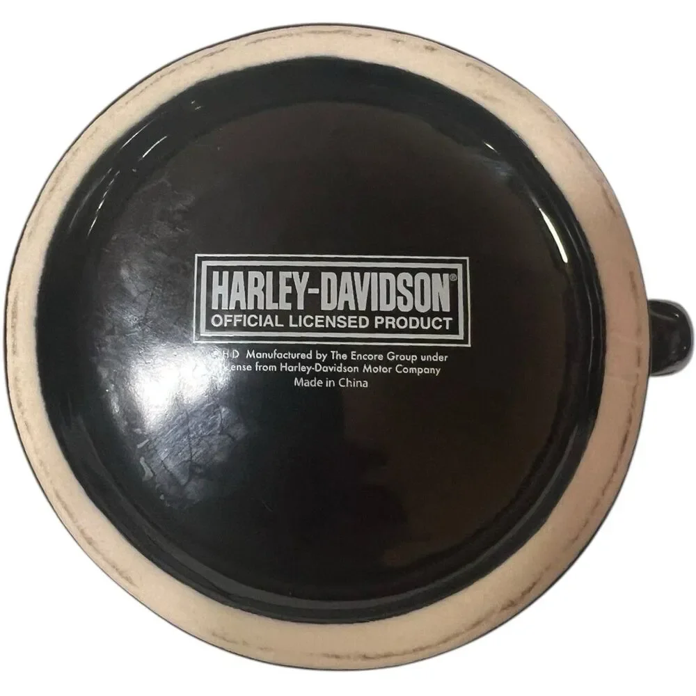 Harley Davidson Mug 14oz Ceramic Flame Graphic Y2K Biker Coffee Cup Vintage